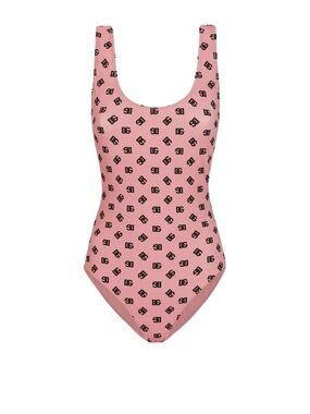 Dolce gabbana Women's Pink Logo-Print One-Piece Swimsuit